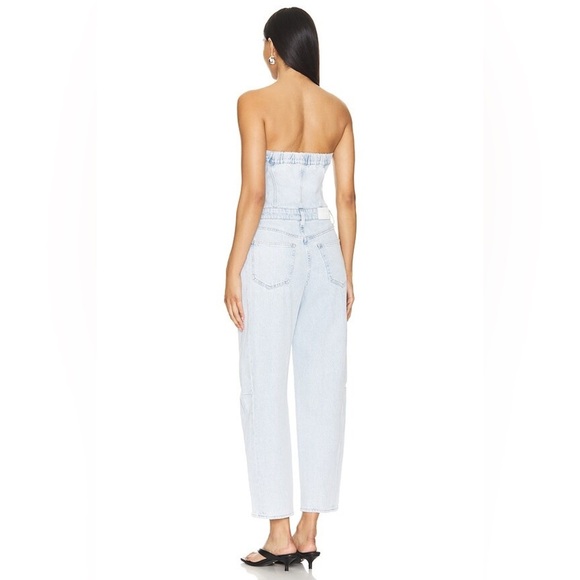 Anthropologie Pistola Daphne Strapless Denim High Rise Barrel Leg Jumpsuit - Picture 16 of 16